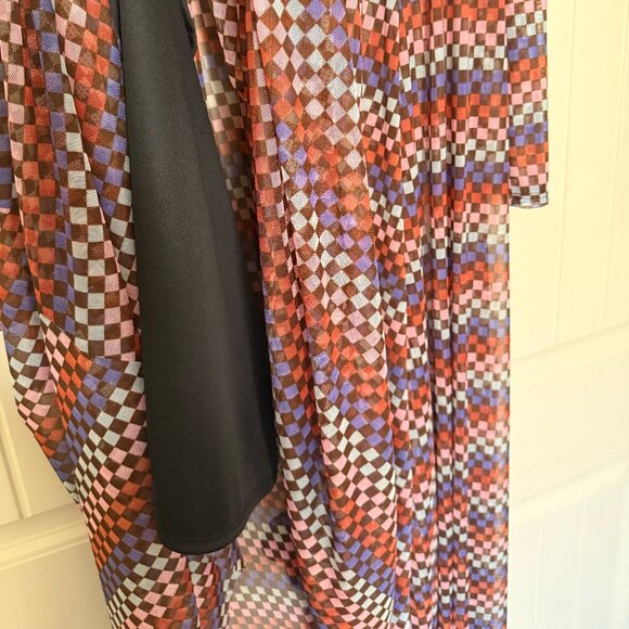 NWT Dressed in Lala More You Mesh Maxi Dress in Disco Checkerboard, Size 2X - Picture 10 of 16